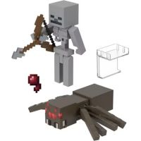 Mattel Minecraft 8 cm figurka dvojbalení Skeleton and Spider Jockey - Poškodený obal