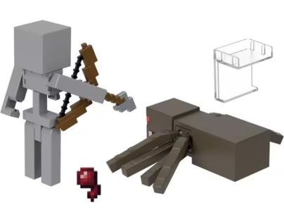 Mattel Minecraft 8 cm figurka dvojbalení Skeleton and Spider Jockey - Poškodený obal