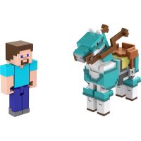 Mattel Minecraft 8 cm figurka dvojbalení Steve and Armored Horse - Poškodený obal