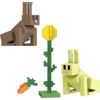 Mattel Minecraft 8 cm figúrka Rabbits Carrot and Sunflower