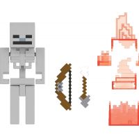 Mattel Minecraft 8 cm figúrka Skeleton Flames and bow and arrow 4