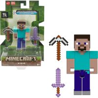 Mattel Minecraft 8 cm figúrka Steve so zbraňami