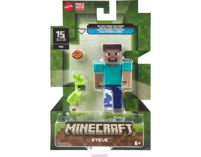 Mattel Minecraft 8 cm figúrka Steve s papagájom
