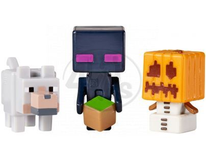 Mattel Minecraft minifigurka 3ks - Snow Golem, Enderman a Wolf