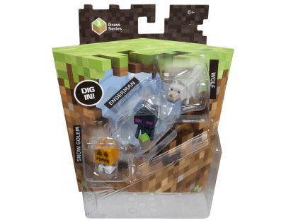Mattel Minecraft minifigurka 3ks - Snow Golem, Enderman a Wolf