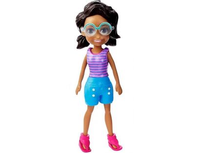 Mattel Polly Pocket štýlová bábika modré kraťasy 79