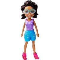 Mattel Polly Pocket stylová panenka modré kraťasy 79 Mattel Polly Pocket stylová panenka modré kraťasy 79