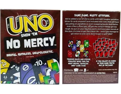 Mattel Uno No Mercy - Poškodený obal