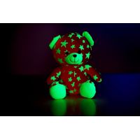 Medvídek svítící ve tmě růžovo - zelený 2