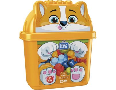 Mega Bloks Stavebnica Kýblik s kockami Mačička 25 dielikov