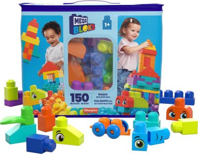 Mega Bloks Poriadne veľká taška kociek modrá 150 dielikov