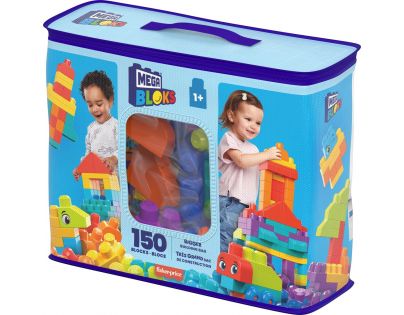Mega Bloks Poriadne veľká taška kociek modrá 150 dielikov
