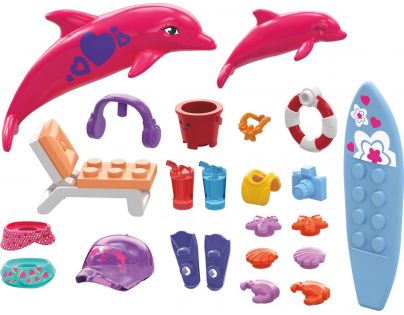 Mega Construx Barbie Color Reveal Výskum delfínov 121 dielikov
