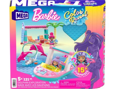 Mega Construx Barbie Color Reveal Výskum delfínov 121 dielikov