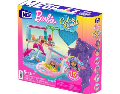 Mega Construx Barbie Color Reveal Výskum delfínov 121 dielikov