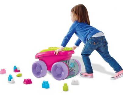 Mega Bloks Vozik s kockami růžová