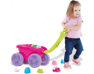 Mega Bloks Vozik s kockami růžová