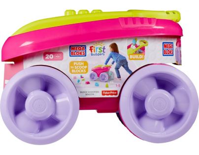 Mega Bloks Vozik s kockami růžová
