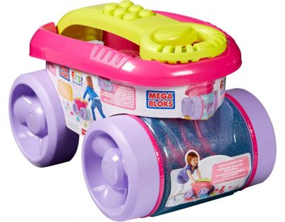 Mega Bloks Vozik s kockami růžová