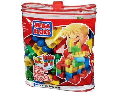 MEGABLOKS 8309 - 70 Mega Bloks kostek v plastovém pytli