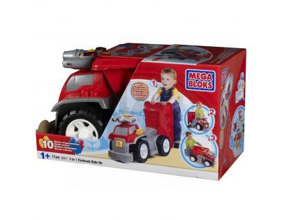 MEGABLOKS 08507 - Odstrkávadlo 3 v 1 - Hasičské auto