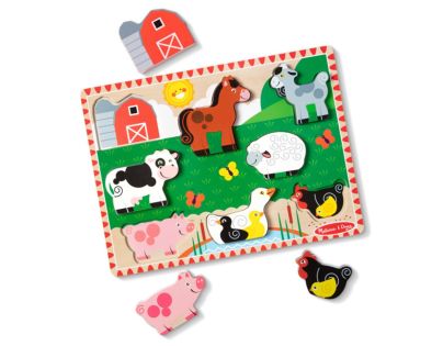 Melissa & Doug drevené puzzle farma