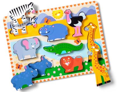 Melissa & Doug drevené puzzle safari