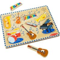 Melissa & Doug Puzzle drevené so zvukmi Hudobné nástroje 8 dielikov 2
