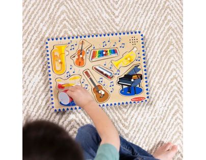 Melissa & Doug Puzzle drevené so zvukmi Hudobné nástroje 8 dielikov