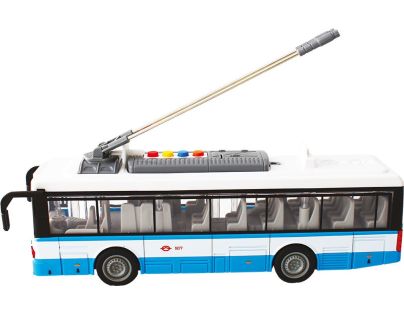 Mestský trolejbus na setrvačník s osvetlením a zvukom - modrý