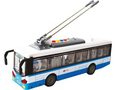 Mestský trolejbus na setrvačník s osvetlením a zvukom - modrý