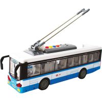 Mestský trolejbus na setrvačník s osvetlením a zvukom - modrý