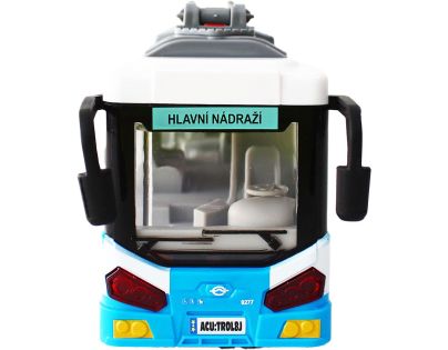 Mestský trolejbus na setrvačník s osvetlením a zvukom - modrý