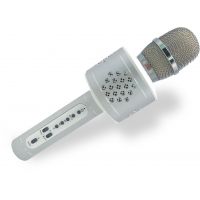 Mikrofón karaoke Bluetooth strieborný 2