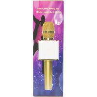 Mikrofón karaoke kov 25 cm nabíjanie cez USB zlatý 6