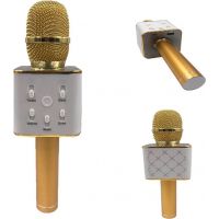 Mikrofón karaoke kov 25 cm nabíjanie cez USB zlatý 3