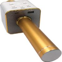 Mikrofón karaoke kov 25 cm nabíjanie cez USB zlatý 5