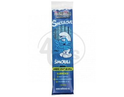 MilkiMix mléčná brčka Šmoulové 6ks příchuť Šmoulí
