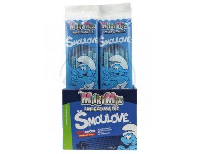MilkiMix mléčná brčka Šmoulové 6ks příchuť Šmoulí