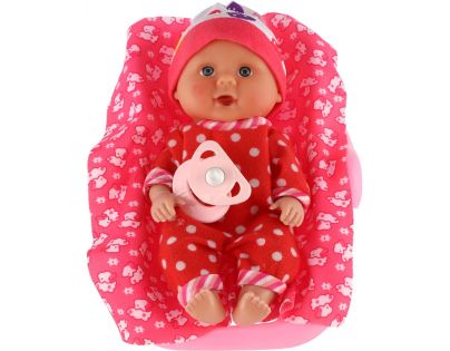 Teddies Bábätko s nosítkom a cumlíkom 25 cm červený overal