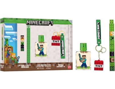 Minecraft darčekový set EDT 50 ml + náramok + kľúčenka