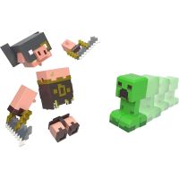 Minecraft Legends dvě figurky 8 cm GYR98 Creeper vs. Piglin Bruiser - Poškodený obal 2