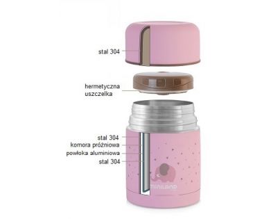 Miniland Termoska Silky na jedlo Pink 600ml