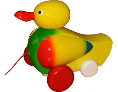 Miva Káčer ťahacie žltý drevo 16 cm
