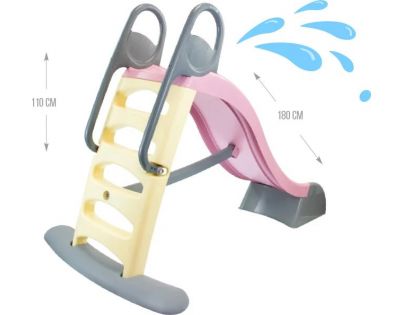 Mochtoys Detská šmykľavka dlhá pastelová ružová 180 cm