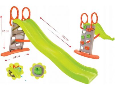 Mochtoys Detská šmýkačka s lezeckou stenou 205 cm