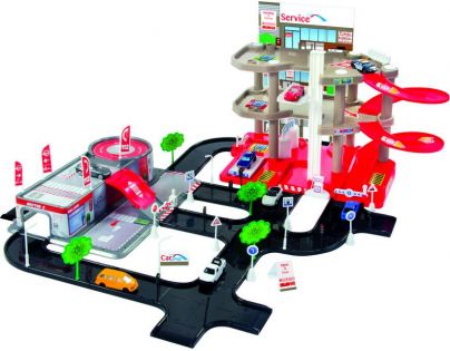 Mochtoys Garáže 3 poschodia + servis hracia sada