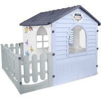 Mochtoys Záhradný domček modrobiely s plotom 2