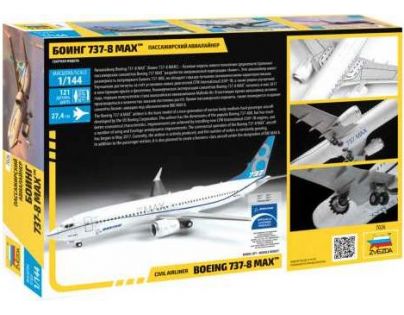 Zvezda Model Kit lietadlo Boeing 737- 8 MAX 1: 144