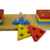 Montessori Farebné geometrické tvary triedenie 4